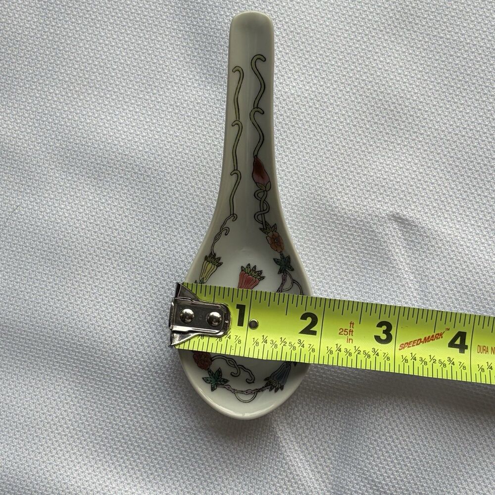 Pair Vintage Chinese Jingdezhen  Soup Spoons+Small Bowl Butterfly Floral Design. - Picture 10 of 11